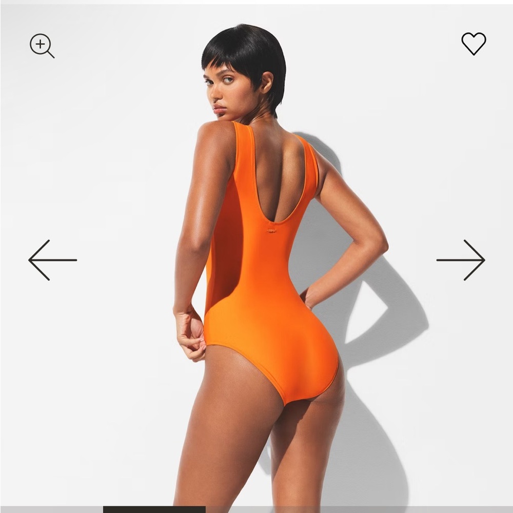 Sw20. Skims signature swim high neck one piece tangerine 🍊 nwt